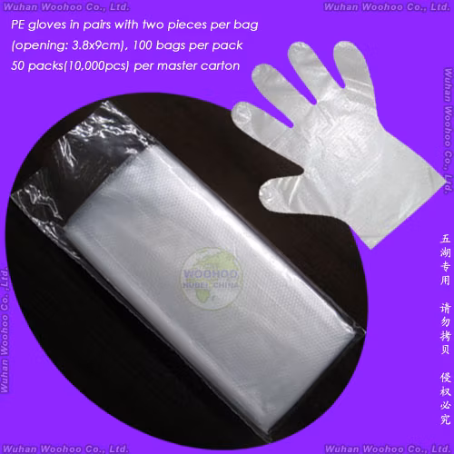Plastic/Poly/CPE/HDPE/LDPE/PVC/Vinyl/Exam/Stretchable TPE Elastic/Clear/Surgical/Medical/Examination Disposable PE Glove for Food Processing Industry Service