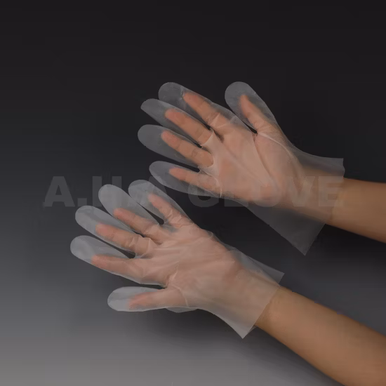 Food Service Process Kitchen Household Clear Poly Polyethylene Transparent Disposable PE Plastic Hand Gloves